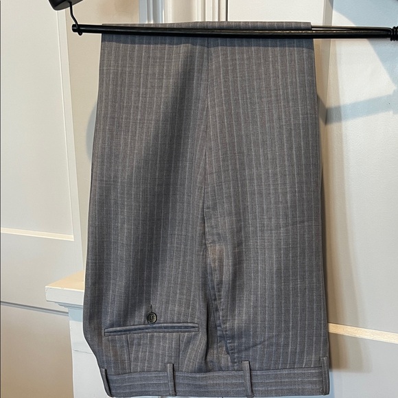 Canali Gray Striped Wool Flat Front Dress Pants - 31” Waist / 27” Inseam - Picture 1 of 13